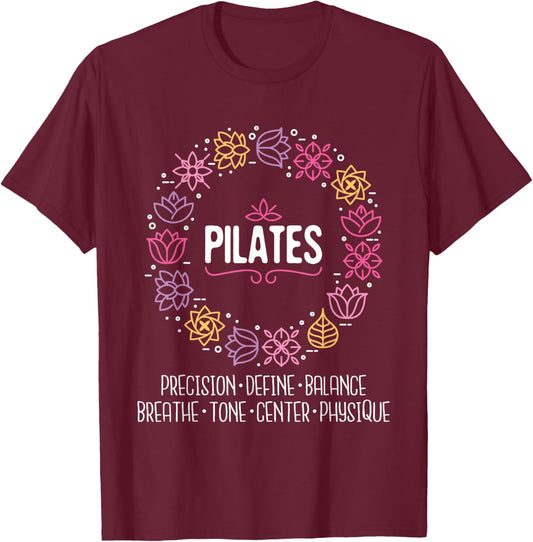 Pilates - Health Enthusiast Fitness Coach Training Workout T-Shirt - T-Shirt | Maroon