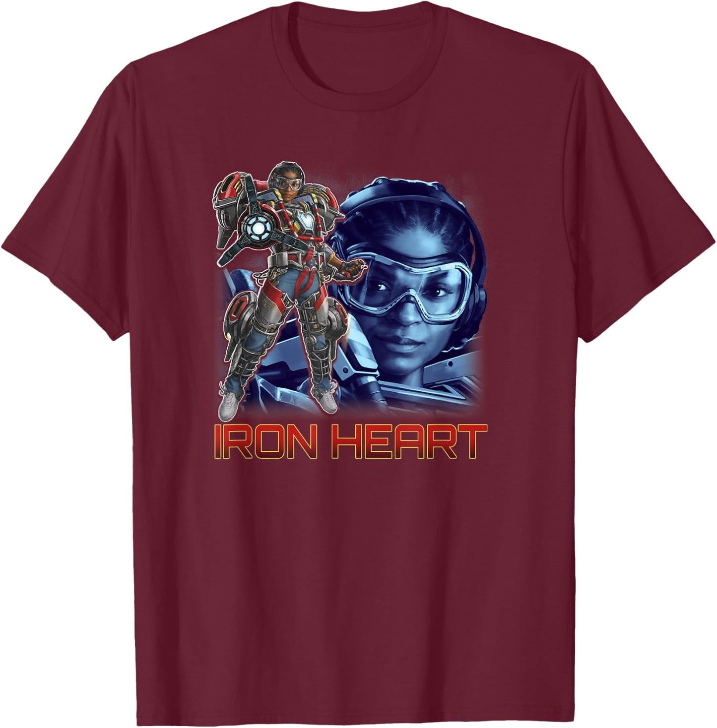 Marvel Black Panther: Wakanda Forever Ironheart Background T-Shirt - T-Shirt | Maroon