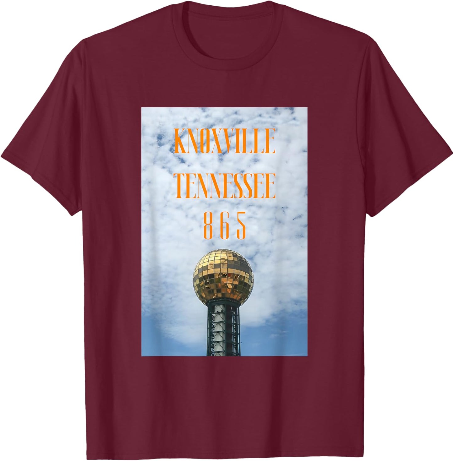 Sunsphere Tower Knoxville 865 Tennessee Travel Souvenir T-Shirt - T-Shirt | Maroon