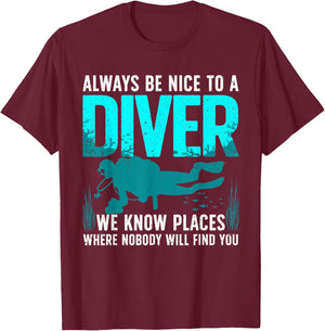 Cool Scuba Diving Women Open Water Ocean Diver Lover T-Shirt - T-Shirt | Maroon