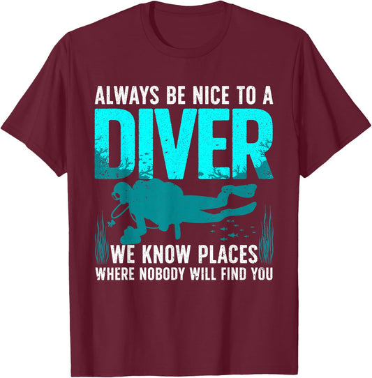 Cool Scuba Diving Women Open Water Ocean Diver Lover T-Shirt - T-Shirt | Maroon