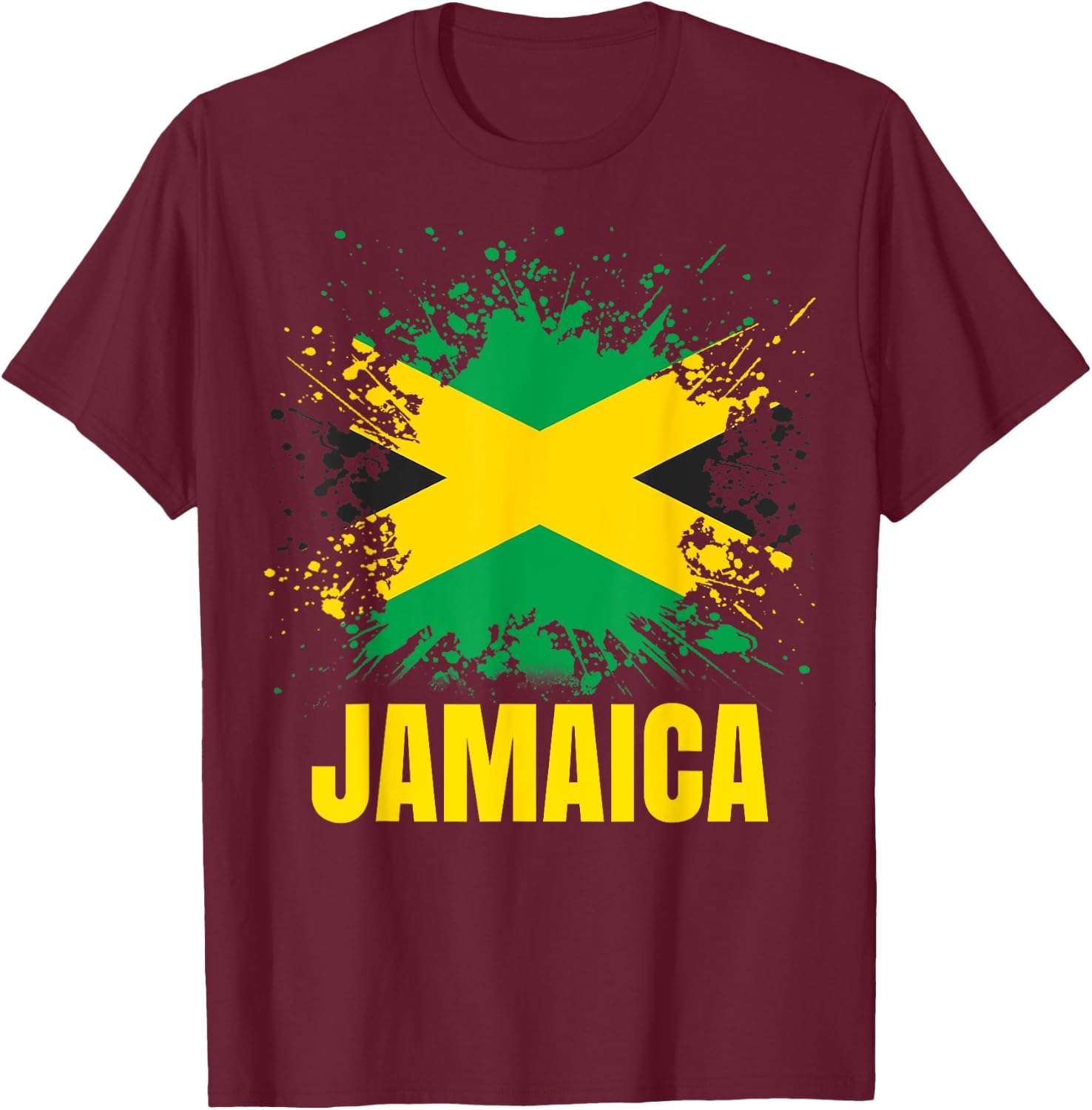 Vintage Jamaica Jamaican Flag Pride Gift T-Shirt - T-Shirt | Maroon