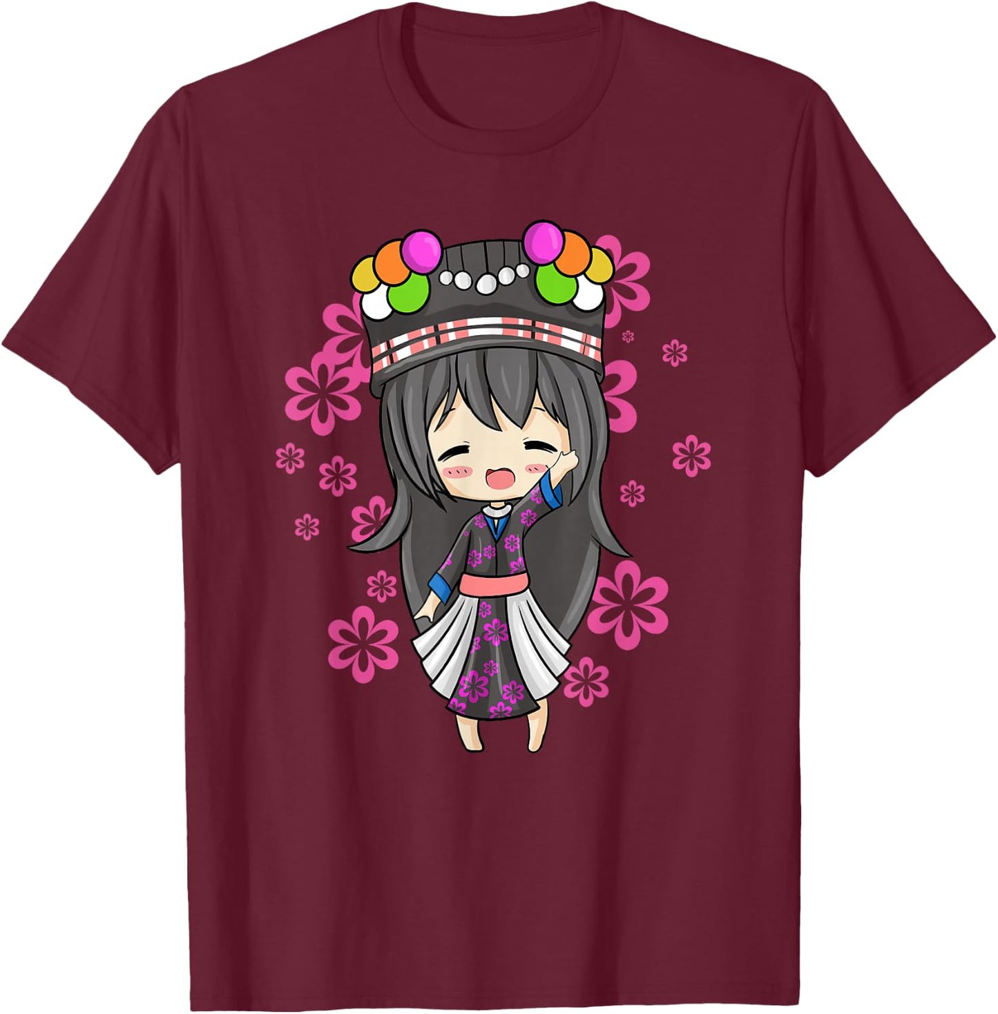 Hmong Miao Proud Traditional Girl Woman Hmoob Queen T-Shirt - T-Shirt | Maroon