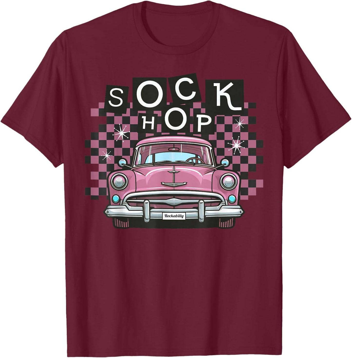 50s Sock Hop Dance Part Retro 1950s Party Doo Wop Rockabilly T-Shirt - T-Shirt | Maroon
