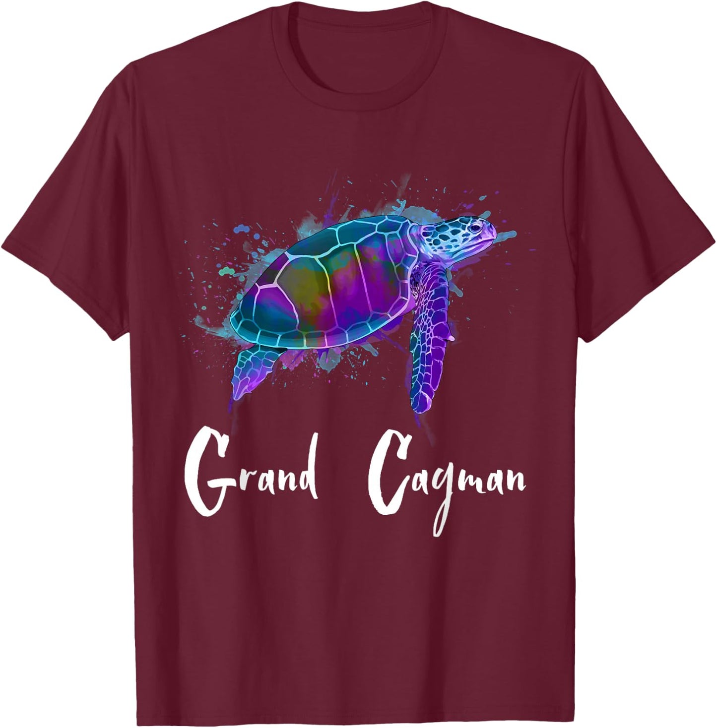 Grand Cayman Souvenir Cayman Islands Sea Turtle Grand Cayman T-Shirt - T-Shirt | Maroon