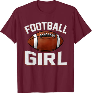American Football Lover Girl Player shirt Funny Football T-Shirt - T-Shirt | Maroon
