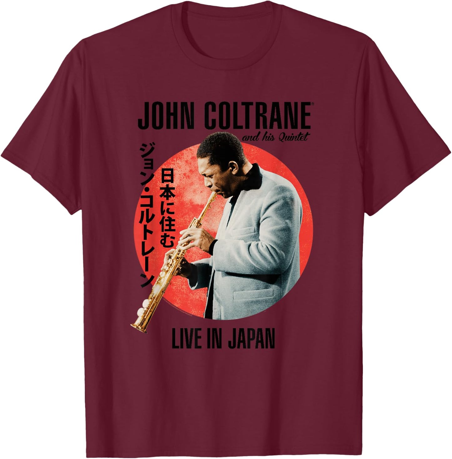 John Coltrane Live In Japan T-Shirt - T-Shirt | Maroon