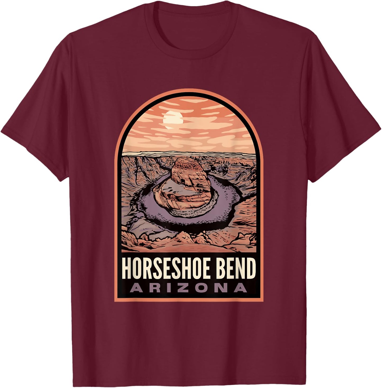 Horseshoe Bend Arizona T-Shirt - T-Shirt | Maroon