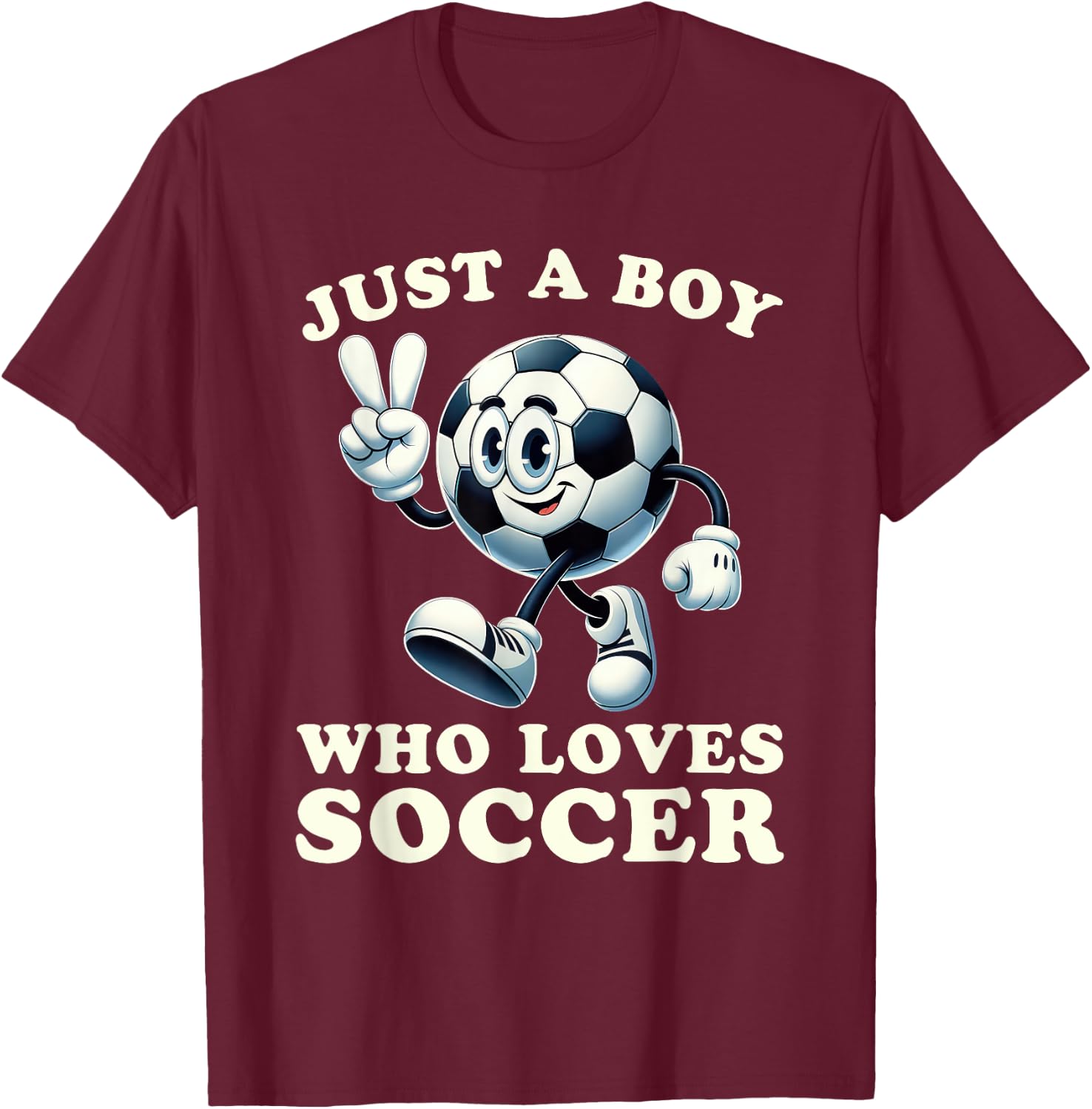 Just a Boy Who Loves Soccer Soccer Player Boys T-Shirt - T-Shirt | Maroon
