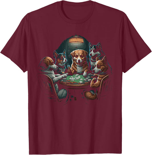 Dogs Playing Poker Cards Dog Casino Player Gambling Women T-Shirt - T-Shirt | Maroon