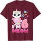 Birthday girl 6 years old, cat, unicorn, 6th birthday T-Shirt - T-Shirt | Maroon