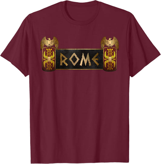 Ancient Roman Army Shields T-Shirt - T-Shirt | Maroon