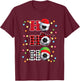 Ho Ho Ho Santa Red Plaid Christmas Lights Pajama Soccer T-Shirt - T-Shirt | Maroon