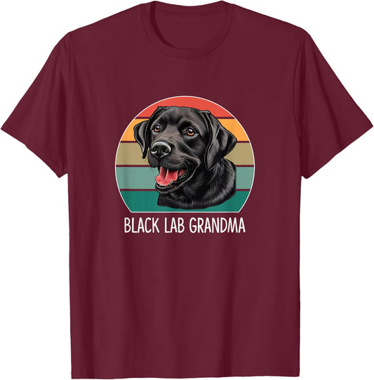 Black Lab Grandma T-Shirt - T-Shirt | Maroon