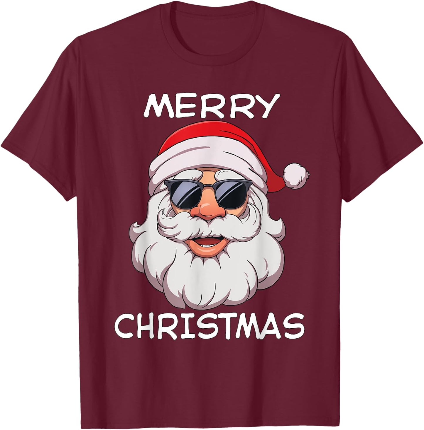 Santa Claus Merry Christmas T-Shirt - T-Shirt | Maroon