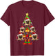 Funny Chug Dog Christmas Lights Tree Dog Lover Xmas T-Shirt - T-Shirt | Maroon