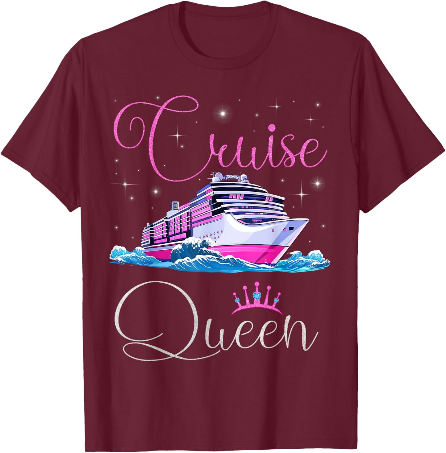 Cruise Queen Cruising Lover Cruisers Women Girls T-Shirt - T-Shirt | Maroon