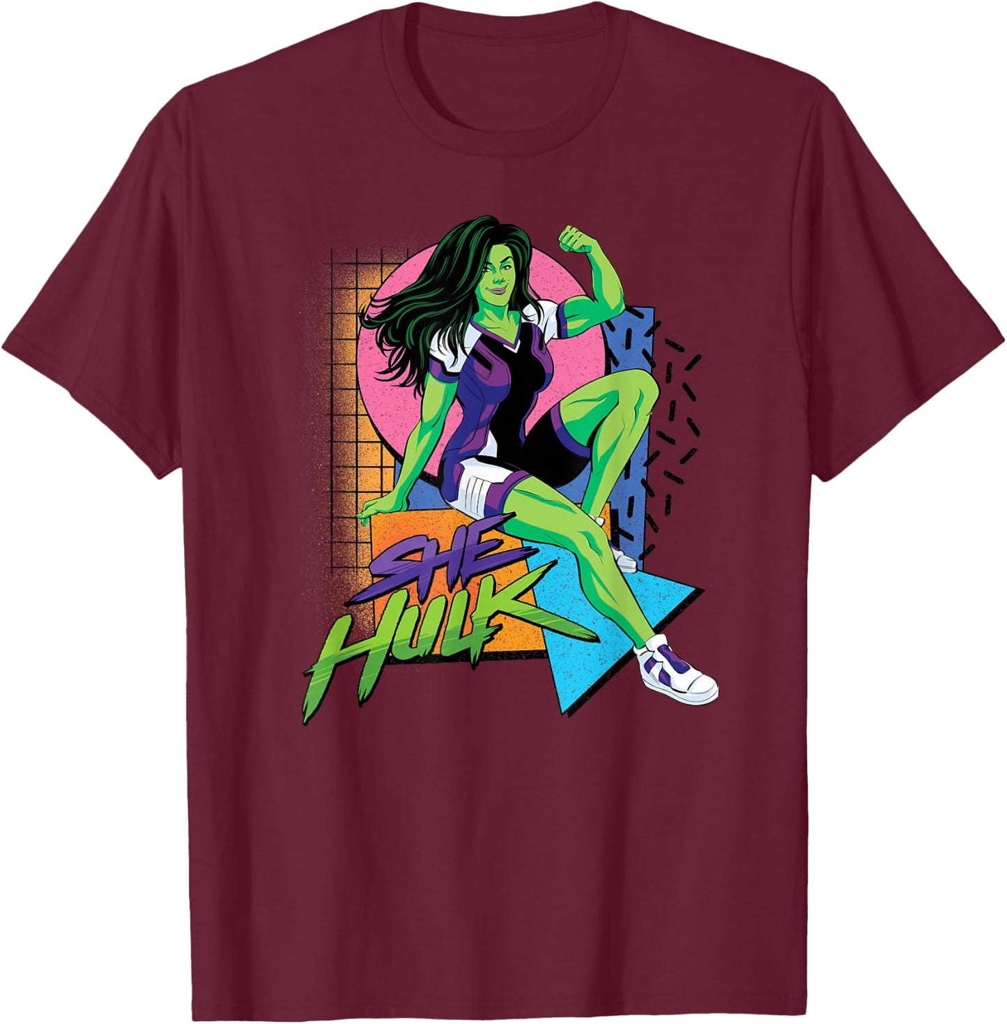 Marvel Studios She-Hulk LA Retro Eighties Style Disney+ T-Shirt - T-Shirt | Maroon