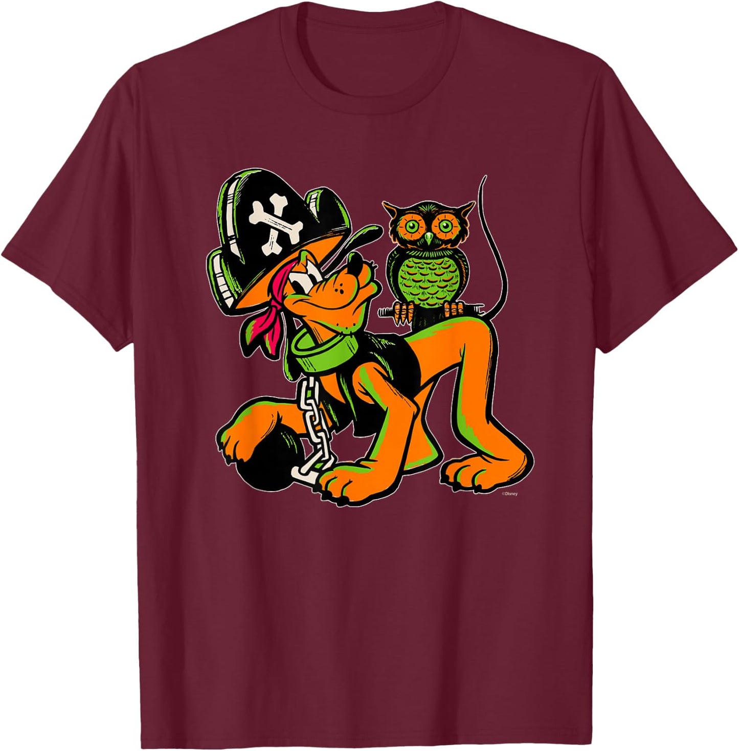 Disney 100 Pluto Halloween Classic Pirate Captain Costume T-Shirt - T-Shirt | Maroon
