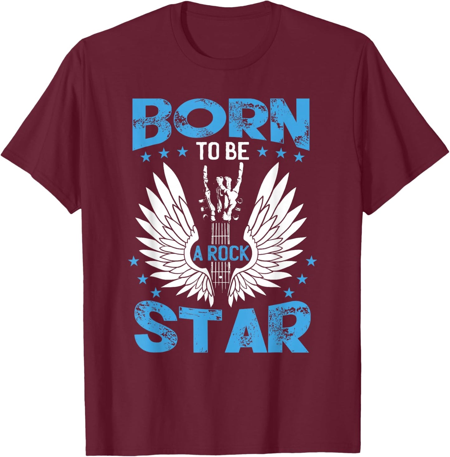 Born To Be A Rock Star | Kids | Guitar Player Music Guitar T-Shirt - T-Shirt | Maroon