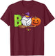 Boo Volleyball lovers Pumpkin scary funny Halloween costume T-Shirt - T-Shirt | Maroon