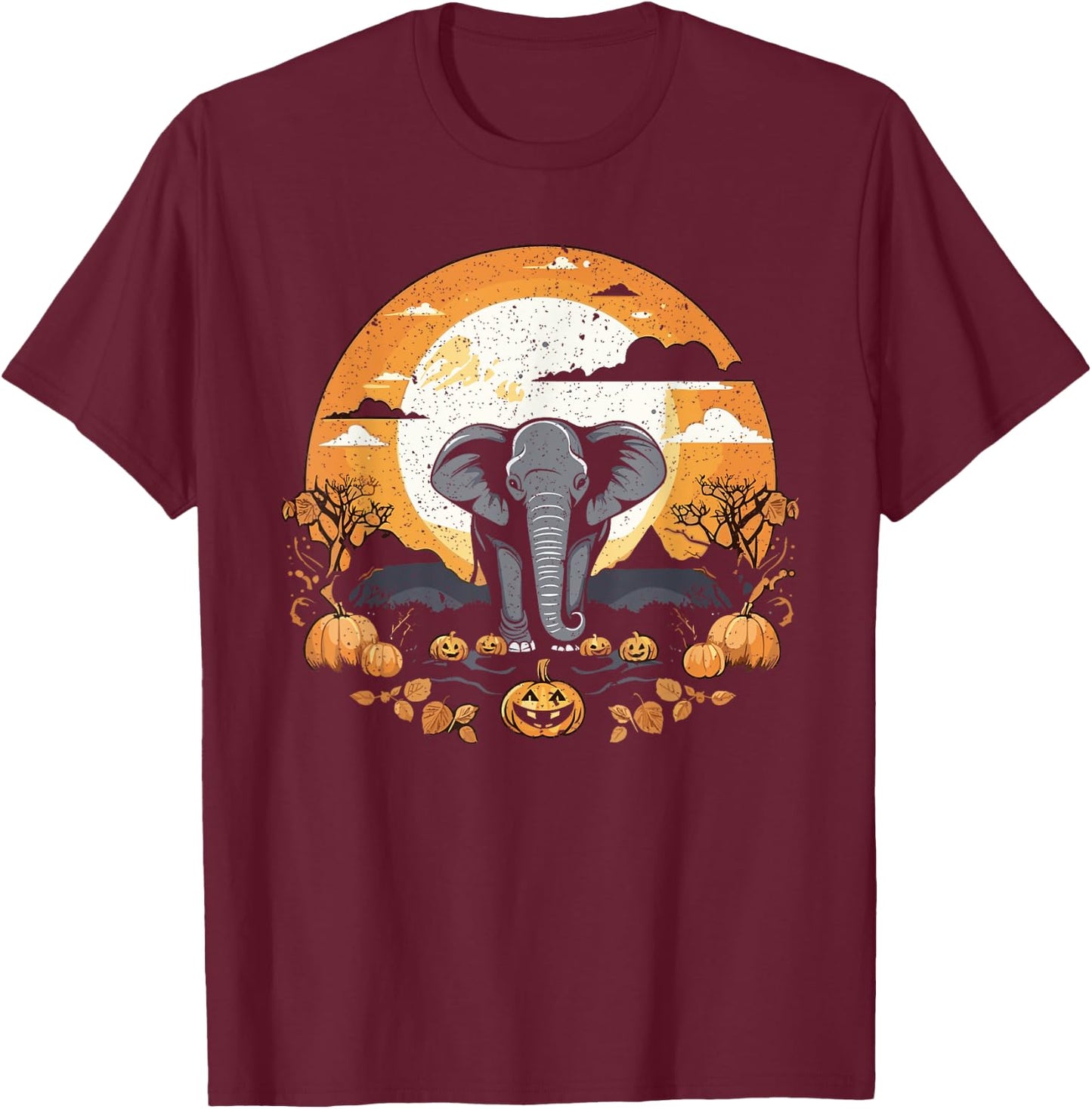 Elephant Halloween Safari Trick Or Treat Spooky Animal T-Shirt - T-Shirt | Maroon