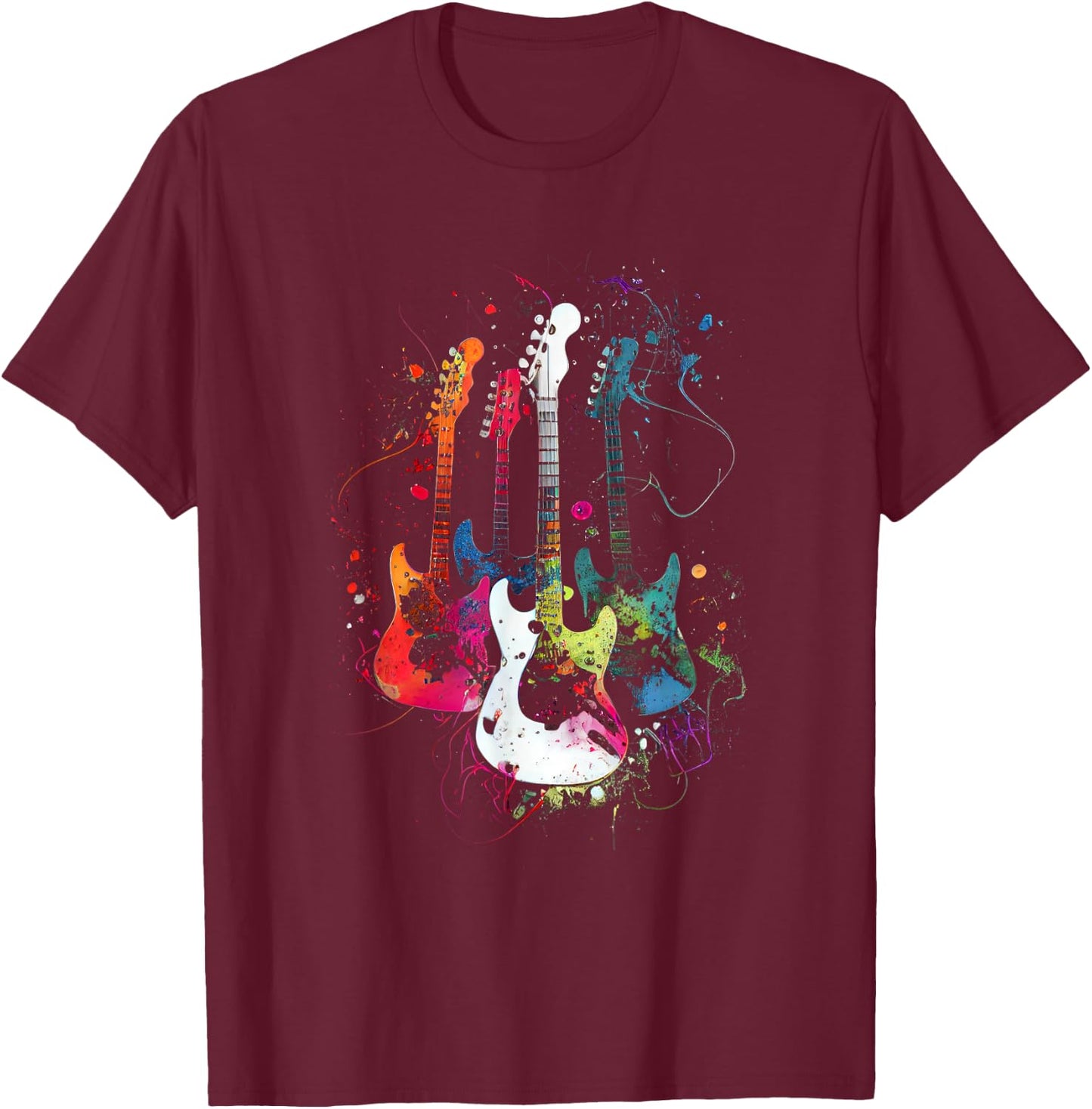 Guitars Musicians Guitarists T-Shirt - T-Shirt | Maroon