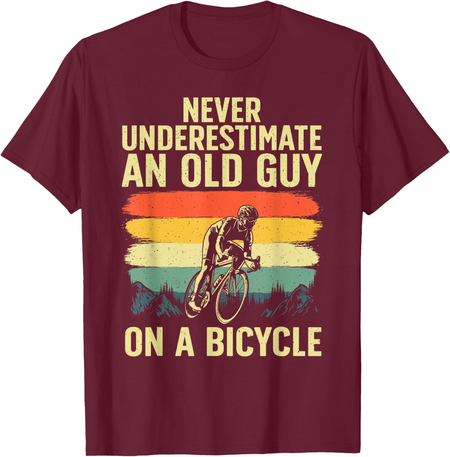 Cool Cycling Art Grandpa Bicycle Riding Cycle Racing T-Shirt - T-Shirt | Maroon