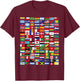 Flags - Over 100 Countries World Geography Vexillology Gifts T-Shirt - T-Shirt | Maroon