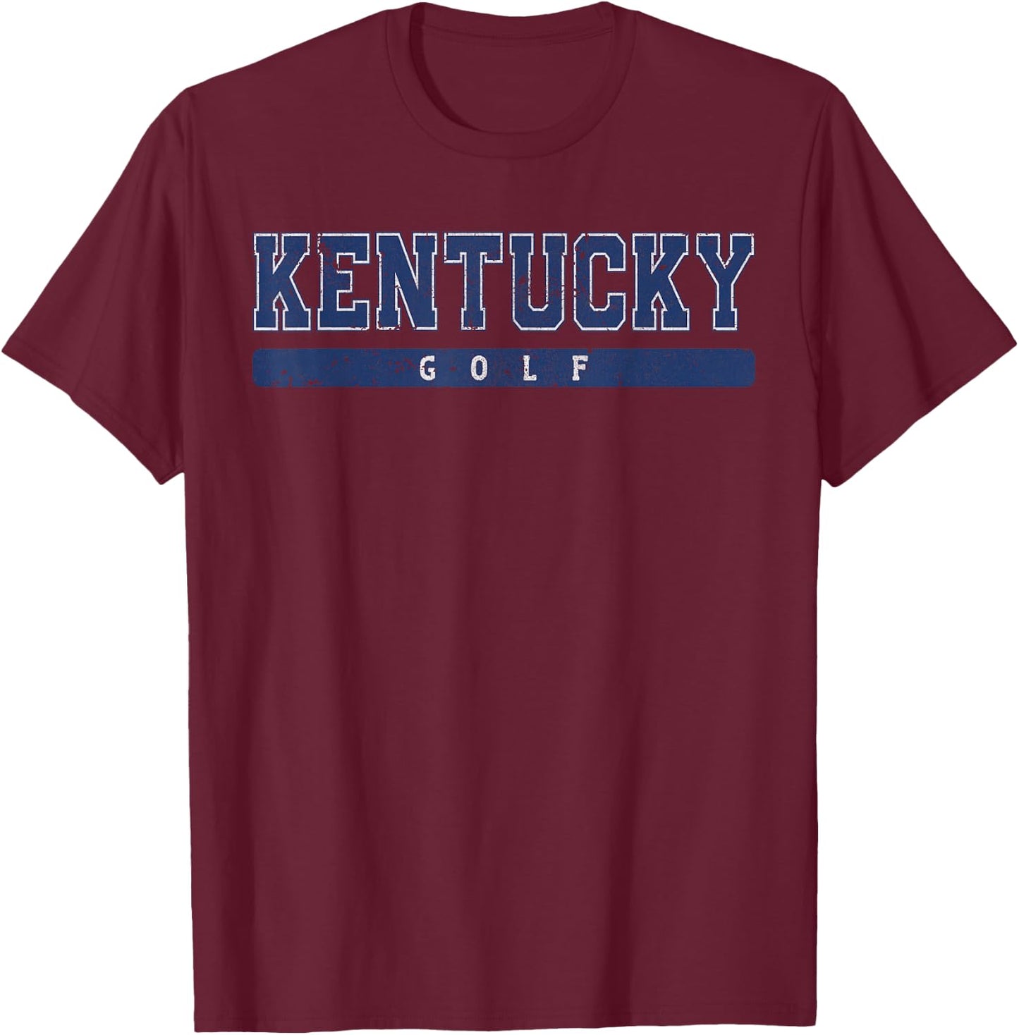 Kentucky Golf Blue Vintage Text T-Shirt - T-Shirt | Maroon