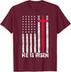 He is Risen American Flag Cross Vintage Happy Easter T-Shirt - T-Shirt | Maroon