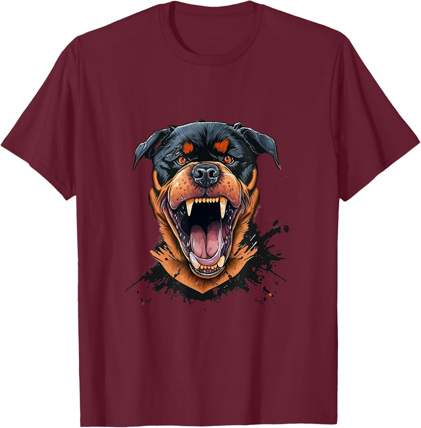 Rottweiler Dog Lover Rottie Portrait T-Shirt - T-Shirt | Maroon