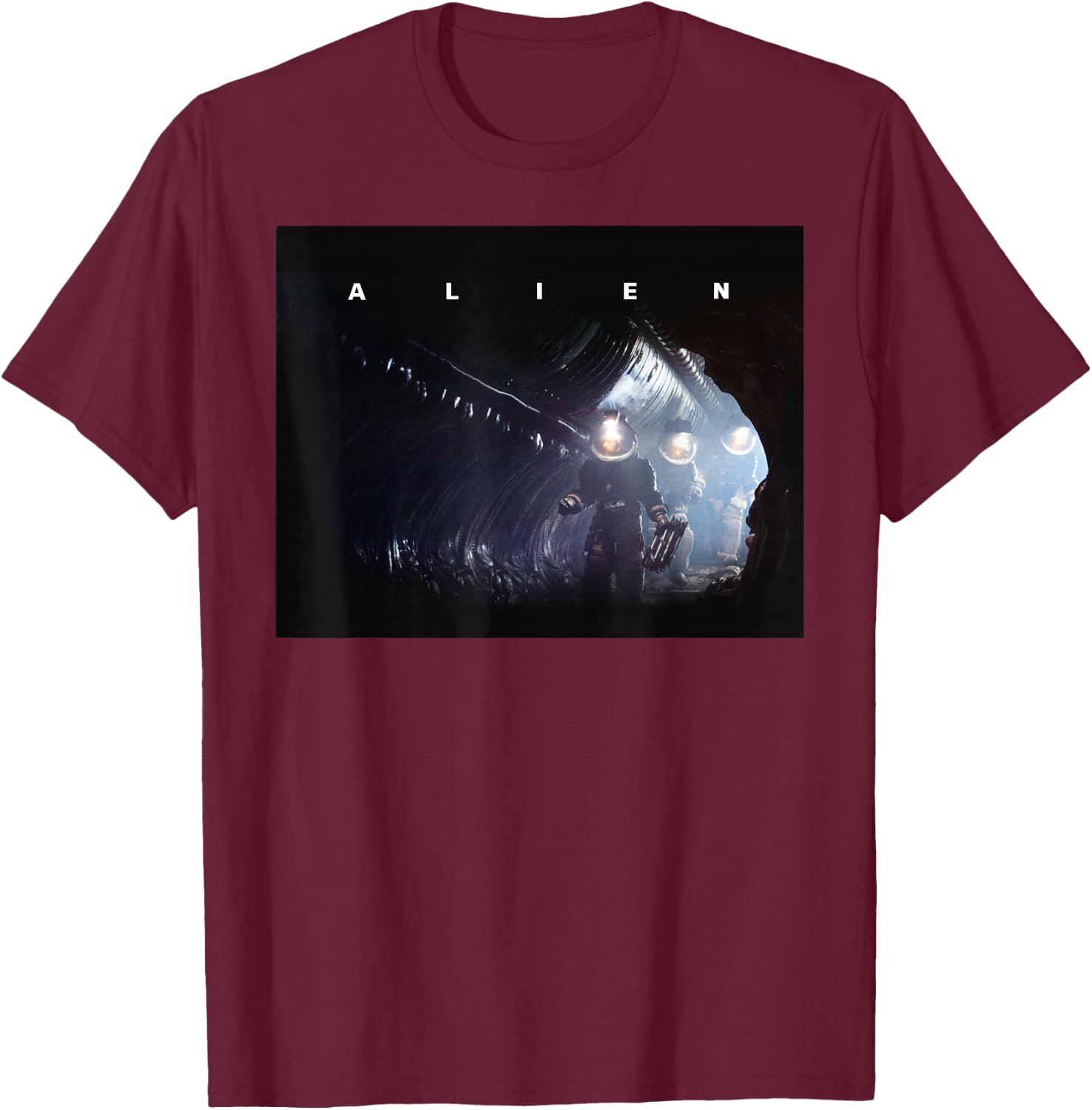 Alien Nostromo Crew Investigate Acheron T-Shirt - T-Shirt | Maroon