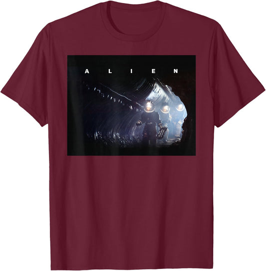Alien Nostromo Crew Investigate Acheron T-Shirt - T-Shirt | Maroon