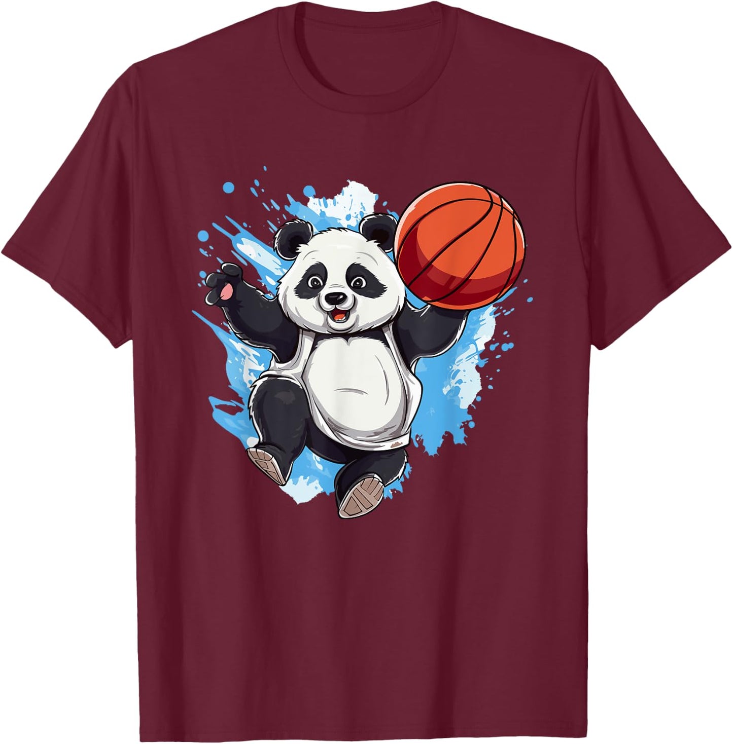 Panda Basketball Player Outfit Slam Dunk Boys T-Shirt - T-Shirt | Maroon