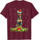 Lighting Xmas Santa Miniature Pinscher Dog Christmas T-Shirt - T-Shirt | Maroon