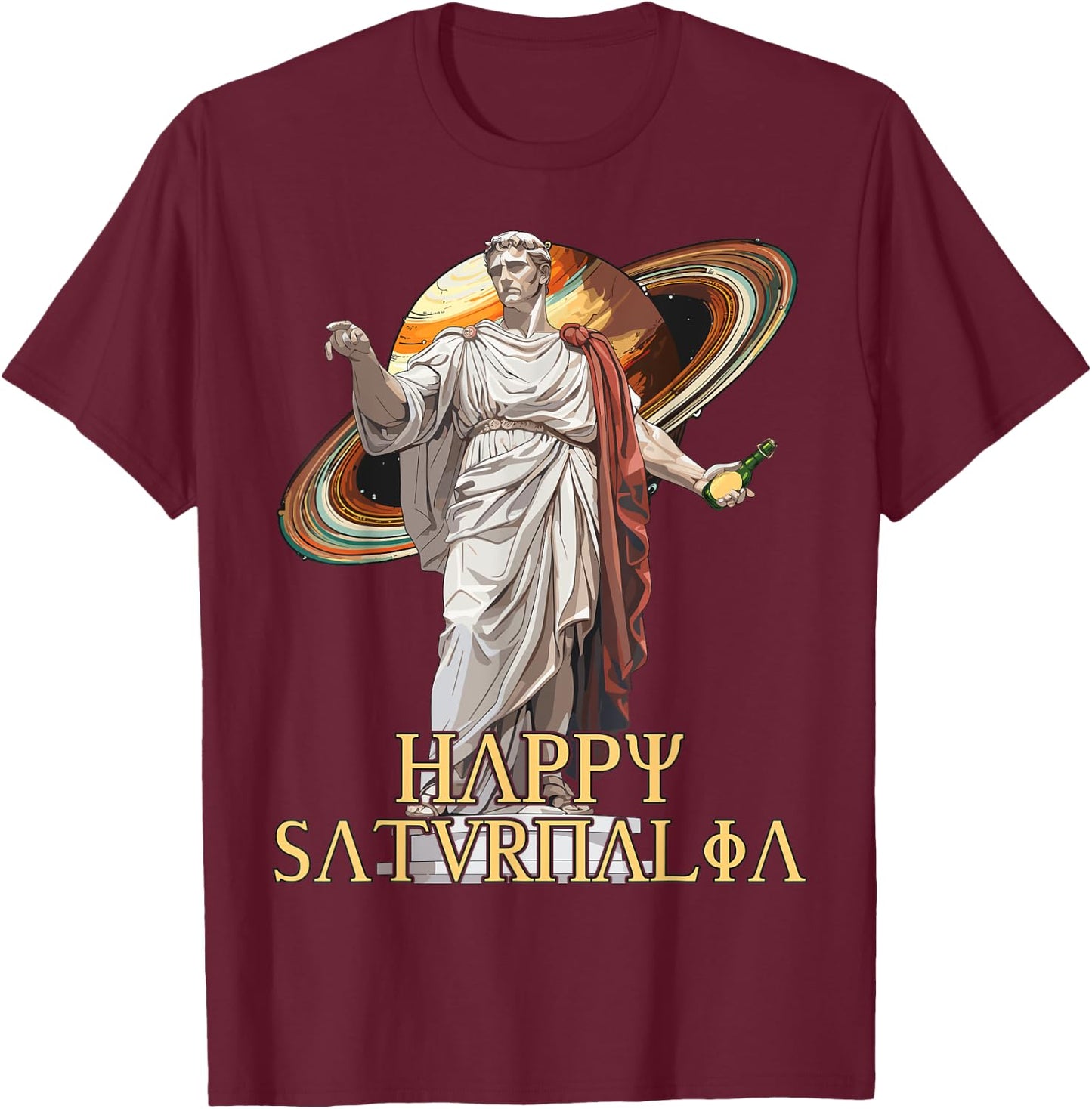 Happy Saturnalia, Ancient Christmas & Roman History T-Shirt - T-Shirt | Maroon