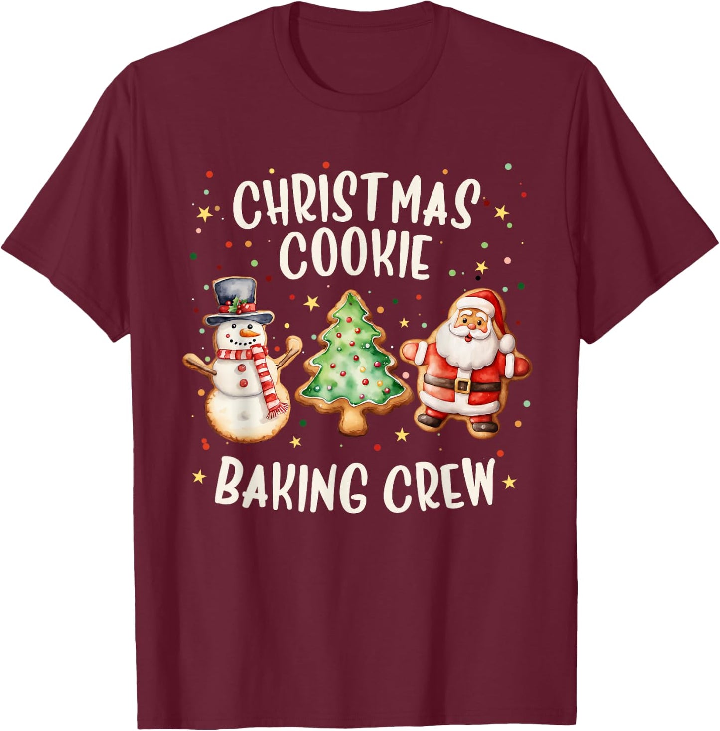 Gingerbread Team Kids Toddler Christmas Cookie Baking Crew T-Shirt - T-Shirt | Maroon