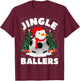 Jingle Ballers Funny Soccer ball Snowman Christmas Football T-Shirt - T-Shirt | Maroon