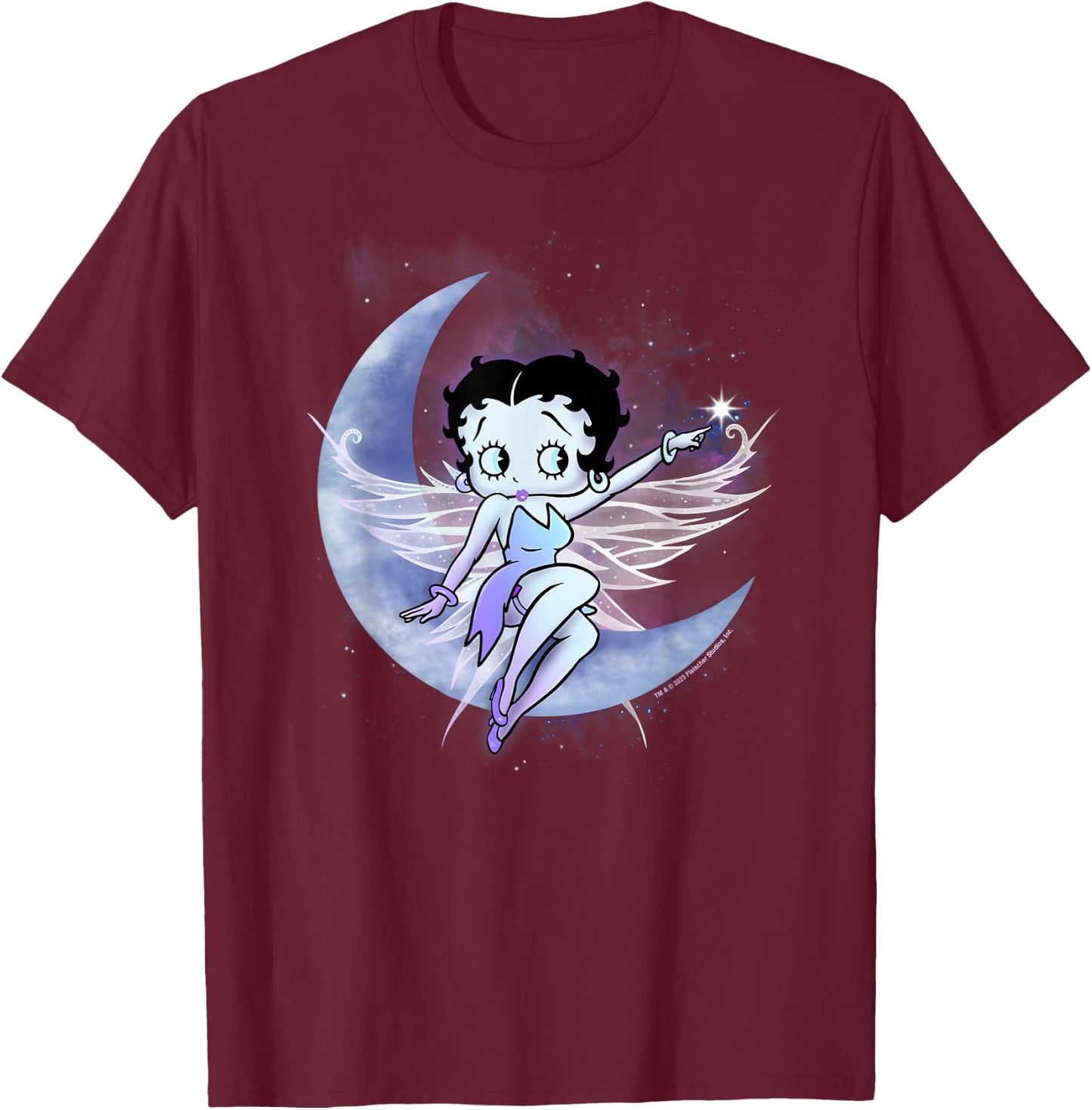 Betty Boop Moon and Star Fairy T-Shirt - T-Shirt | Maroon