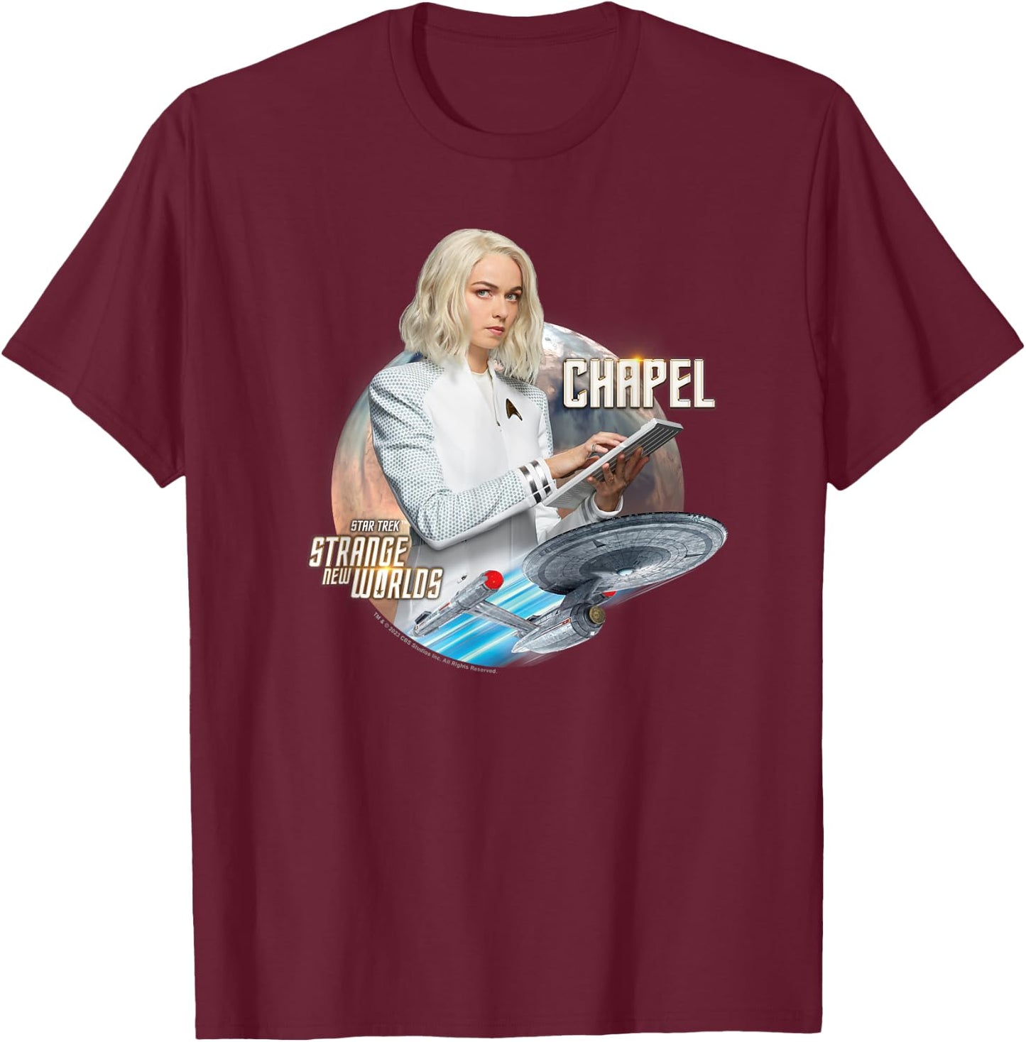 Star Trek Strange New Worlds Nurse Chapel T-Shirt - T-Shirt | Maroon
