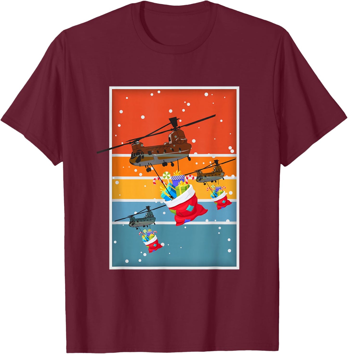 Smeen Designs Merry Christmas -Adults Kids Black Cotton Polyester Short Sleeve T-Shirt - T-Shirt | Maroon