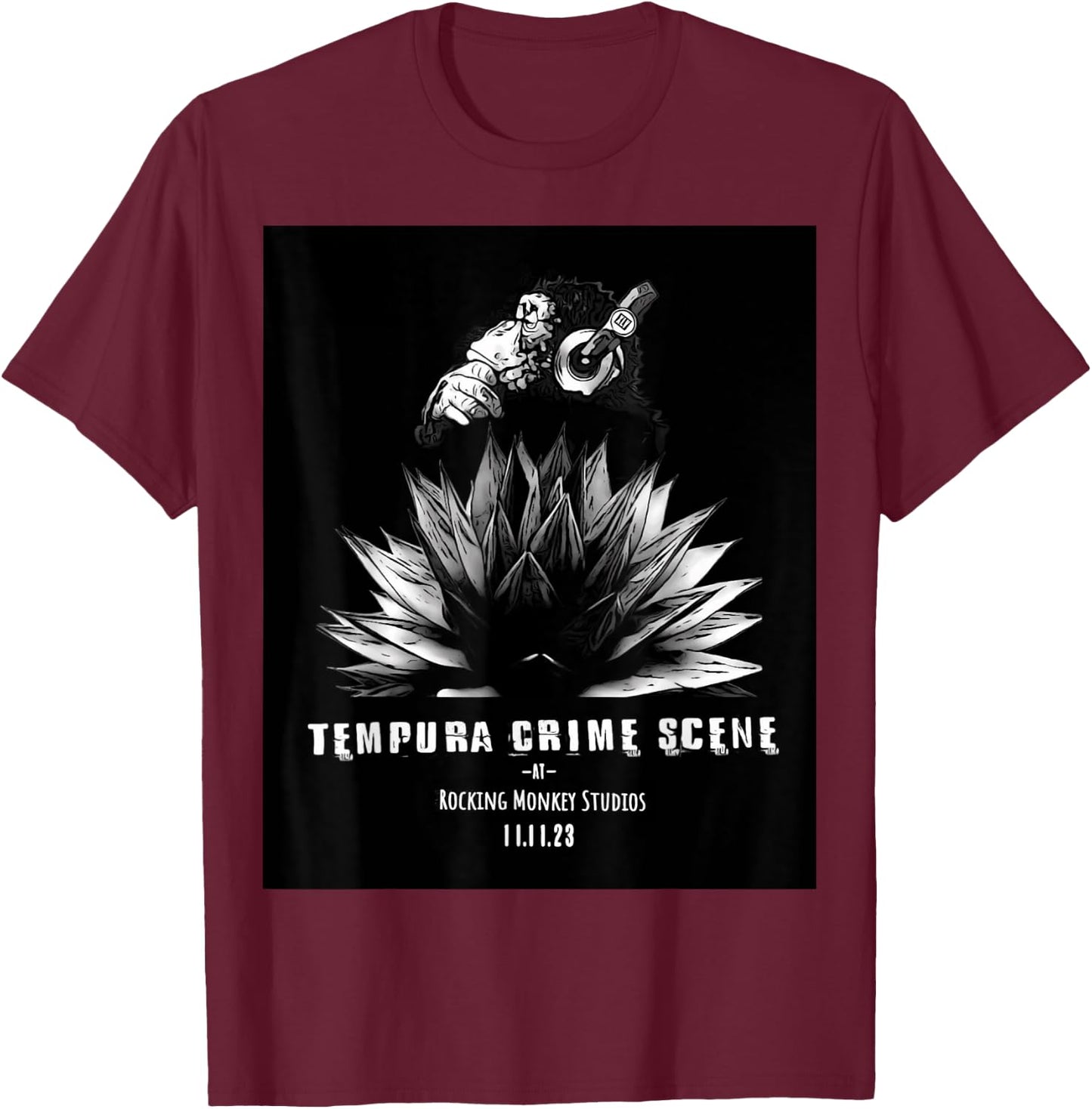TCS Gig 11/11 at Rocking Monkey Studios T-Shirt - T-Shirt | Maroon