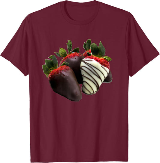 Chocolate Covered Strawberries T-Shirt - T-Shirt | Maroon