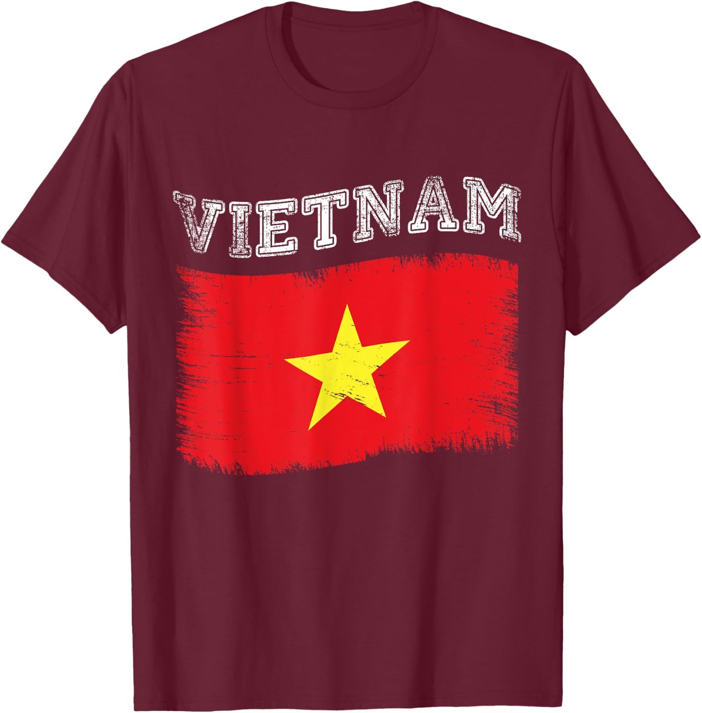 Vietnamese Flag Tourist Holiday Destination Vietnam Flag T-Shirt - T-Shirt | Maroon