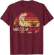 Malcolm Saurus Funny Personalized Dinosaur T Rex Name Gift T-Shirt - T-Shirt | Maroon