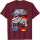 German American Patriot Grown Proud Women Girl Flag T-Shirt - T-Shirt | Maroon