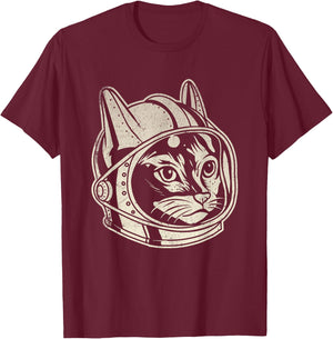 Astronaut Cat - Galaxy Animal Lover Pet Owner Veterinarian Women Kids T-Shirt - T-Shirt | Maroon