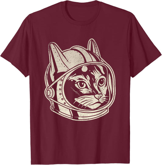 Astronaut Cat - Galaxy Animal Lover Pet Owner Veterinarian Women Kids T-Shirt - T-Shirt | Maroon