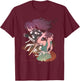 Tezuka Osamu World Dororo Anime , Women's, Black, Small, Short Sleeve, Classic Fit, Pull On, Round Collar, Modern Cartoon, Art, Birthday, Unique Graphic Design T-Shirt - T-Shirt | Maroon